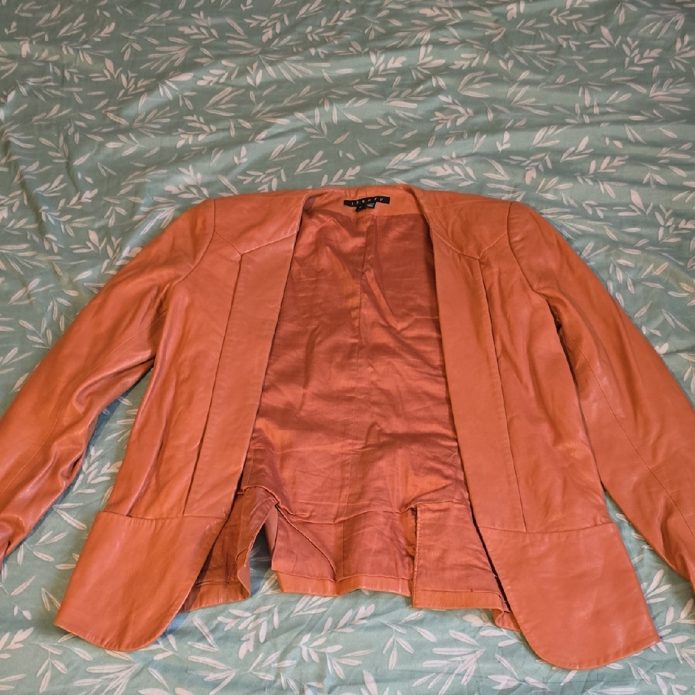 Theory Women's Coral Leather Blazer